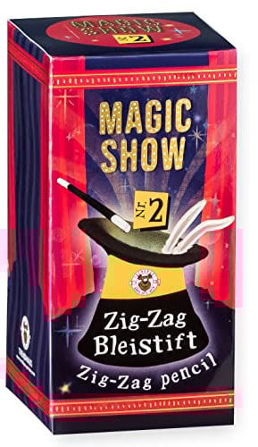 TRENDHAUS 957887 Magic Show Nr. 2 [ Zig-Zag Bleistift ], Verblüffende Zaubertricks für Kinder ab 6 Jahren, Inkl. Online-Videos, Trick Nr.2, Rot