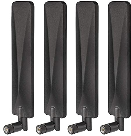 Bingfu 4G LTE SMA Antenna 9dBi (4-Pack) - for Cellular CPE Router, Hotspot, Gateway, IoT Router, Trail Game Camera & Outdoor Security Camera