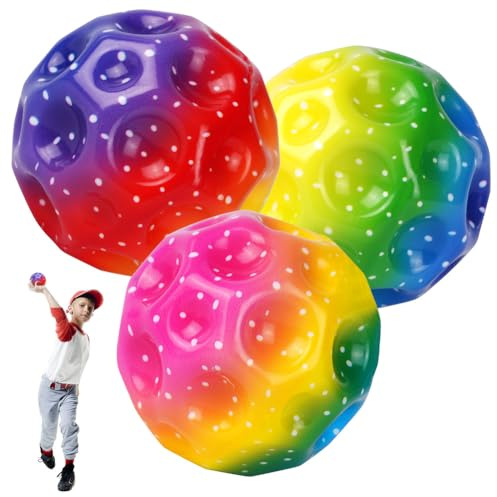 OSDUE 3PCS Jumping Ball, Space Ball Super High Bouncing Bounciest Lightweight Foam Balls Hohe Springender Gummiball Sprünge Gummiball Space Balls EIN Knallendes Geräusch Machen für Party Gift