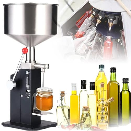 Manuelle Flüssigkeitsfüllmaschine, A03 5–60 ml Flaschenfüllmaschine, Flaschenfüller, mit Skala und abnehmbarem Halter für Paste und Flüssigkeit, Wasser, kosmetische Creme, Shampoo, Lipgloss