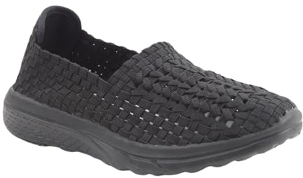 Heavenly Feet Womens Cosmos3 Grey Woven Fly-Knit Trainers