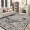 YOUFORTONG Waschbarer Teppich, 22,9 x 30,5 cm, großer Teppich für Wohnzimmer, orientalischer Used-Look, bedruckt mit Blumenmuster, rutschfest, mit Gummi-Rückseite, 22,9 x 30,5 cm, Schwarz