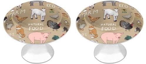 Tilivyx Door Knobs Decorative Brown Farm Animals 1 pcs(2 Drawer Handles)