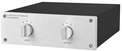 XLR 0303 XLR symmetrischer Stereo-Audio-Umschalter, passiver Wahlschalter, Vor- und Nachverstärker-Verteilerbox (3 in 3 Out)