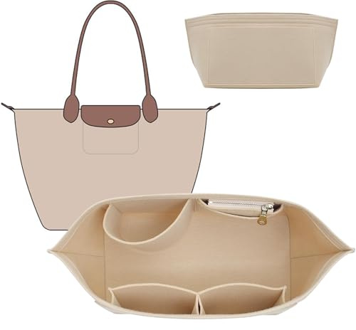 Gastinsave Tasche Organizer Insert für Tote Bag Organizer Handtaschen Rucksack Organizer Insert(beige-M)