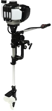 Aussenborder Benzinmotor, 4-Takt 5,5 PS Leistungsstarker Außenborder Bootsmotor Elektro Aussenborder, Außenbordmotor E-Boots Motor Outboard Motor