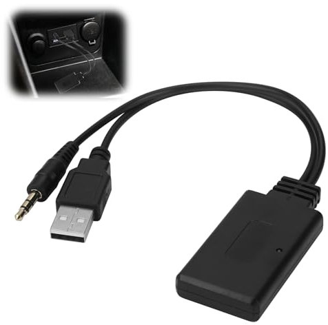 Bluetooth AUX Adapter, Wireless 3.5mm Bluetooth Receiver AUX Audio Bluetooth Cable 5.0 Music Receiver HIFI Stereo Audio Adapter Universal for Car BMW E90 E91 E92 E93 and Other Car Models