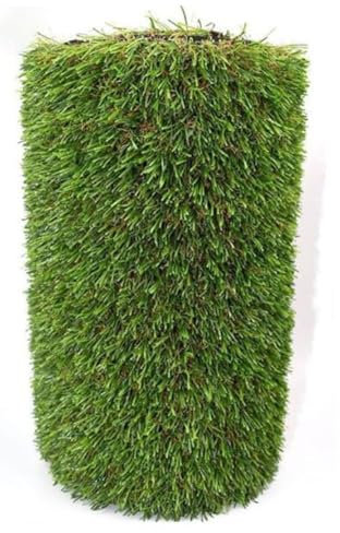 Grüner Kunstrasen Mit Natürlichem Aussehen, Realistischer Kunstrasenteppich, Dicke Kunstrasen-Deluxe-Rasenmatte, Teppich Mit Gummirücken Und Entwässerungslöchern(5x8m(16.4 * 26.2ft))