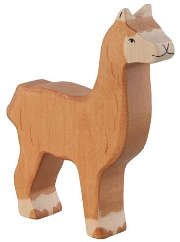 HOLZTIGER 80618 - Alpaka aus Holz, handgearbeitetes Holzspielzeug aus Ahorn, Farben auf Wasserbasis, fördert Fantasie & Kreativität der Kinder, Made IN Europe, 13cm x 3cm x 15cm, ab 3 Jahre