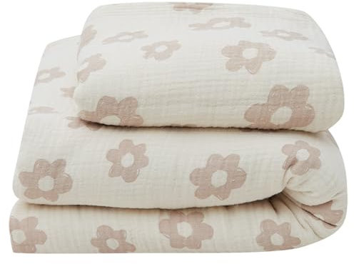 Leevje® Bettwäsche Kinder Decke 100x135cm [100% Baumwolle] - Bettwäsche für Kinder 2 Teilig (Blume, Decke 100x135cm + Kissen 40x60cm)