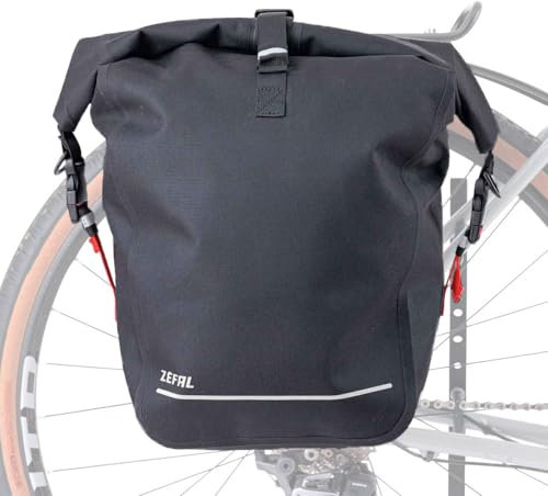 ZEFAL Z Traveler S30 Sacoche de Porte-Bagage - Sac Vélo Étanche de Grand Volume - Accessoire Velo Vélotaf - 1,1 kg - 30 L, Noir