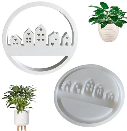 vcsjw Silikonform Haus Rund, Kerzenhalter, Gießform, DIY Kombination, Für Seife, Gips, Handwerk