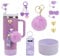 Stanley Cup Accessories Set, 8 Stanley Cup Accessories, Stanley Cup Accessories Purple，Stanley Reusable Straw Cover, Stanley Cup Boots, Charms for Stanley Cup 30oz & 40 oz Tumbler.