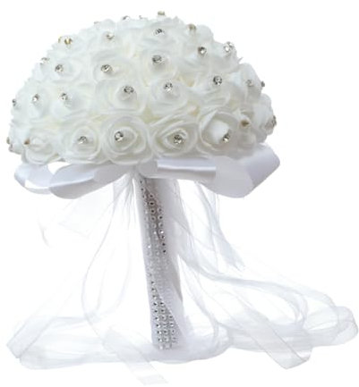 ERINGOGO 1Stück Künstlicher Brautstrauß Simulation Rosenstrauß Für Hochzeiten Eleganter Brautstrauß Für Hochzeitsdeko Kunstblumen Brauthalt Bouquet
