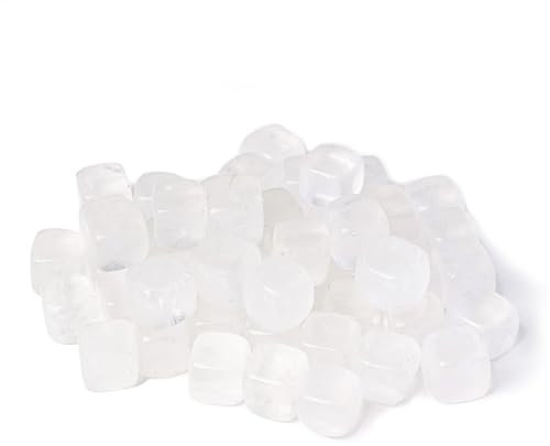 Klarer Quarz Kristall Würfel Set – 7 Stück 1,3cm Naturstein Energie Würfel – Dekosteine für Chakra Meditation Reiki Büro Zuhause