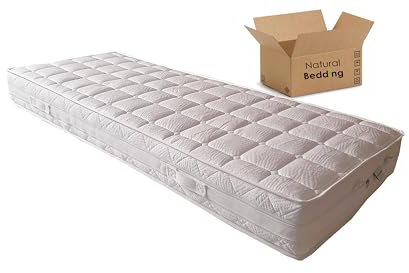 Natural Bedding Fodera di ricambio per Materasso Matrimoniale o singolo TENCEL con Cerniera 3D, Coprimaterasso Imbottito Anallergico, per Materassi 18-19 cm, Memory Foam o Lattice, Bianco