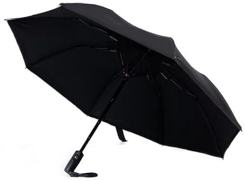 YAPAILANG Sombrilla recargable por USB con ventilador integrado y dos funcionalidades para lluvia o sol, Negro