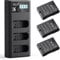 K&F Concept EN-EL14 (3 pezzi) 1050mAh e caricatore LCD a 3 slot, compatibile con NIKON D3100/D3200/D3300/D3400/D3500/D5100/D5200/D5300/D5500/D5600/DF/Coolpix p7000/p7100/p7700 /p7800/p7700/p7800