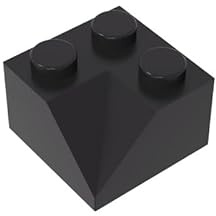 Gobricks 3046 Slope Brick 2x2 45° Sloped Concave Roof Tile 50 Pieces GDS-721 Compatible with Lego Building Blocks Color:Black
