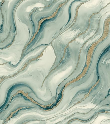 Rasch Tapete Marmor Factory VI - Moderne Vliestapete Industrial in Gold Grün für ein luxuriöses Wohnambiente - Robust und Abwaschbar - 10,05 m x 0,53 m