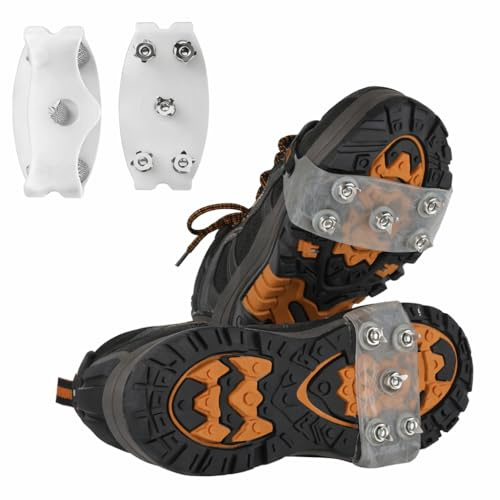 Winter Spikes für Schuhe, Anti-Rutsch Schuhkrallen mit 10 Edelstahlspikes, Einfach Anzuziehen, Perfekt für Schnee, EIS und Winterwandern, Outdoor-Aktivitäten, für EU Gr.