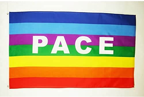 Banner Flagge Regenbogen-Pace-Brief Uv-Beständig Yard-Banner Wetterfeste Fahne Für Porch Außen Fahnenmast 3X5 Ft