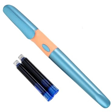 Ergonomic Grip Fountain Pen Large Reservoir Replaceable Cartridge Smooth Writing for School and Use Liquid Pen