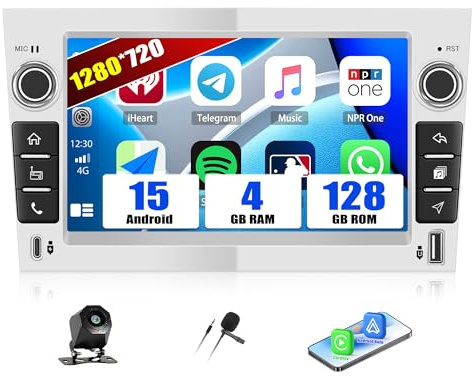 SIXWIN 4+128G Android 15 Autoradio für Opel Corsa d/Astra h/Zafira b/Meriva mit Carplay/Android Auto/Mirrorlink, 7 Zoll HD Bildschirm mit GPS WiFi Bluetooth FM/RDS EQ USB Typ C+Rückfahrkamera（Silber）