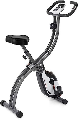 Ultrasport F-Bike 150, Fahrradtrainer, Fitnessbike, LCD Trainingscomputer, faltbarer Heimtrainer, Herzfrequenzmessung, 8 Widerstandsstufen, max utzergewicht 110 kg, Höhenverstellbarer, Silber/Schwarz