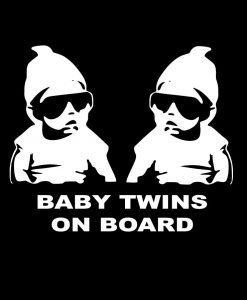 myrockshirt® Aufkleber Baby Twins on Board Coole Zwillinge 17 cm Autoaufkleber Auto Sticker Lack Heckscheibe Baby Bord a