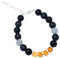 heliaden Schwarzes Edelstein Armband mit Bernstein-Cubes für Damen