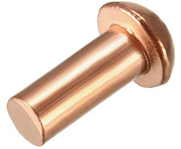 Sourcingmap - Confezione da 50 rivetti in rame a testa tonda