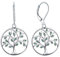 YL Lebensbaum Ohrringe 925 Sterling Silber simuliert Smaragd Stammbaum baumeln Ohrringe