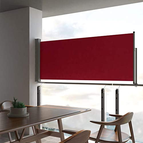 Festnight Toldo Lateral Retráctil de Jardín Toldo Lateral Retráctil para Balcón Jardín Terraza o Patio Marrón Protección Solar 100x300 cm