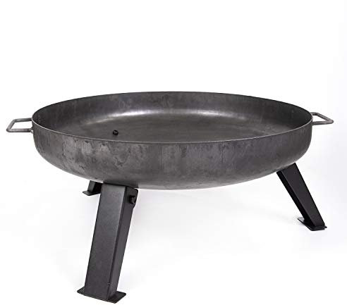 Köhko Feuerschale -Ø 55 cm Feuerschale aus Stahl mit Wasserzulauflöcher, Griffen und klappbare und abnehmbare Beine 41005-55