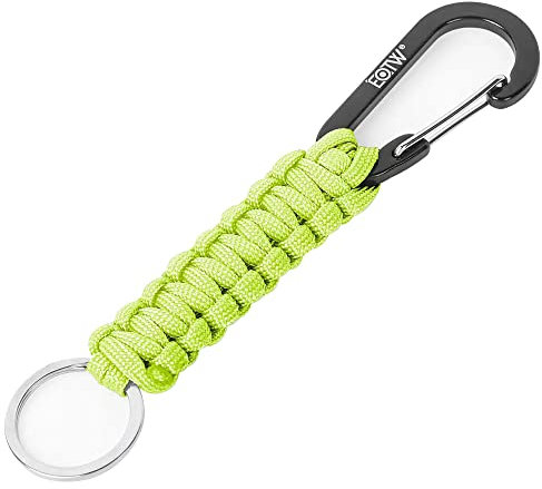 EOTW Paracord Schlüsselanhänger Karabiner Karabinerhaken D Ring Schlüsselband Schlüsselring für Motorrad Auto Camping Wandern Männer Frau Kinder (1Grün)