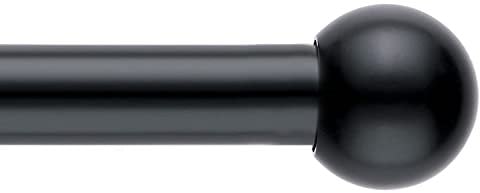 GardinenstangenSet ausziehbar rund 16 x 19 mm Durchmesser 120 210 cm Schwarz Inklusive Stangen KugelEndstücke Halterungen Montagesets 1219 2134 cm verstellbare Gardinenstange ohne Ring.