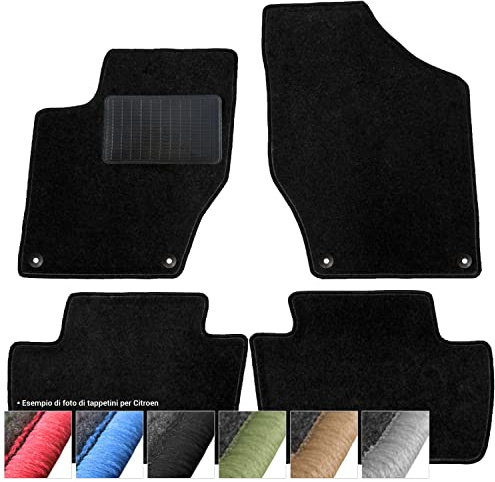 moto-MOLTICO Tappetini Auto Set di Tappeti in Moquette su Misura per Citroen C4 Cactus 2014-2020 (Filo Nero)