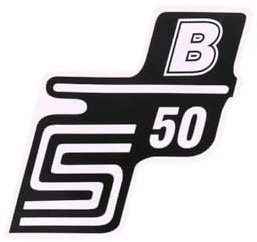 2EXTREME Schriftzug S50 B Folie/Aufkleber weiß kompatibel für Simson S50 [M53/2] Moped Mokick