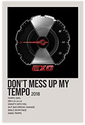 EXO Poster mit Aufschrift Don't Mess Up My Tempo - The 5th Album By EXO Music Singer, 1 Leinwand, Poster, Schlafzimmer, Dekoration, Sport