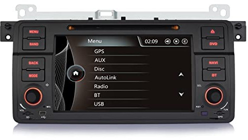 iFreGo 7 pollici 1 Din Touch Screen Car Radio per BMW 3 E46, Autolink Radio, Radio a 7 colori Navigazione GPS,DVD CD, Autoradio supporta il Controllo Del Volante Bluetooth,SD RDS,Telecamera Posteriore