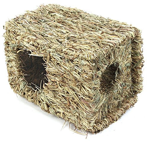 Ruilogod Paja Tejido Mascotas Hamster Gerbil Sleepy Nest House 22 cm altura