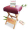 ZEN - Sgabello pieghevole in legno con morbido cuscino - Sgabello per massaggio 48 x 33 x 33 cm - Sedia pieghevole per lettini da massaggio - Accessori per massaggio (bordeaux)