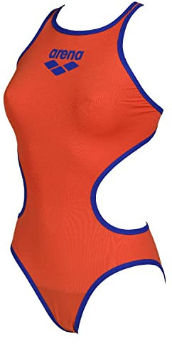 Arena Damen MaxLife Doppelkreuz am Rücken Einteiliger Badeanzug, schwarz/blau, 4XS