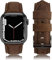 Tuocal Cuir Véritable Bracelet Compatible avec Bracelet Apple Watch 42mm(Series 3/2/1) 44mm 45mm 46mm Homme Femme, de Remplacement Doux Bracelet Compatible avec iWatch Séries 10 9 8 7 6 5 4 3 2 1 SE