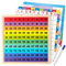 Coogam Hölzernes Mathe-Hundertbrett 1-100 Zahlen Lernen Lernspielzeug Buntes Montessori-Zählbrettspiel für Vorschulkinder 3 4 5 Jahre alte Jungen Mädchen