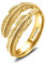Ring für damen aus silber in Form einer Feder. Ringe für frauen aus silber mit silberner oder goldener Oberfläche. Schmuck damen ideal für Paare, Mütter, Freundinnen. Damen ringe silber (Vergoldet)