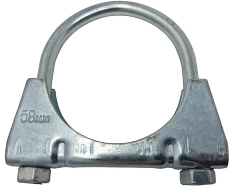 58mm Universal U Bolt Exhaust Clamps - Heavy Duty Clamp & Nuts (Pack of 2)
