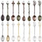 Chostky 16 pièces Cuillères à café rétro, cuillères en alliage de cristal, cuillères à dessert créatives, cuillères à thé sculptées pour le café, le sucre, le gâteau et la crème glacée