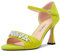 Castamere Donna Medio Tacco Heel Aperte sulla Punta Cinturino alla Caviglia Diamante Cristallo Sandali da Matrimonio Ballo 8.5 CM Heels Verde Lime Scamosciato 38 EU